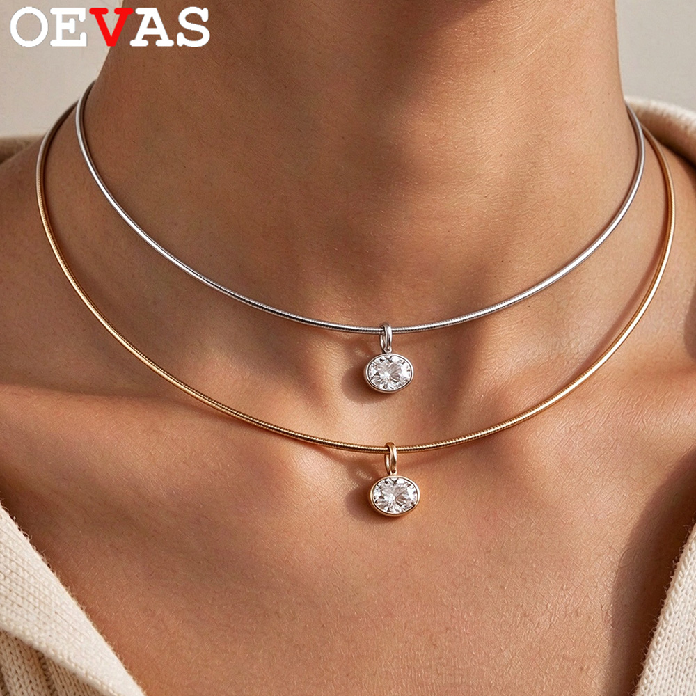 Bezels Set Pendant - OEVAS 2-4CT Doğu Batı Oval Kesim