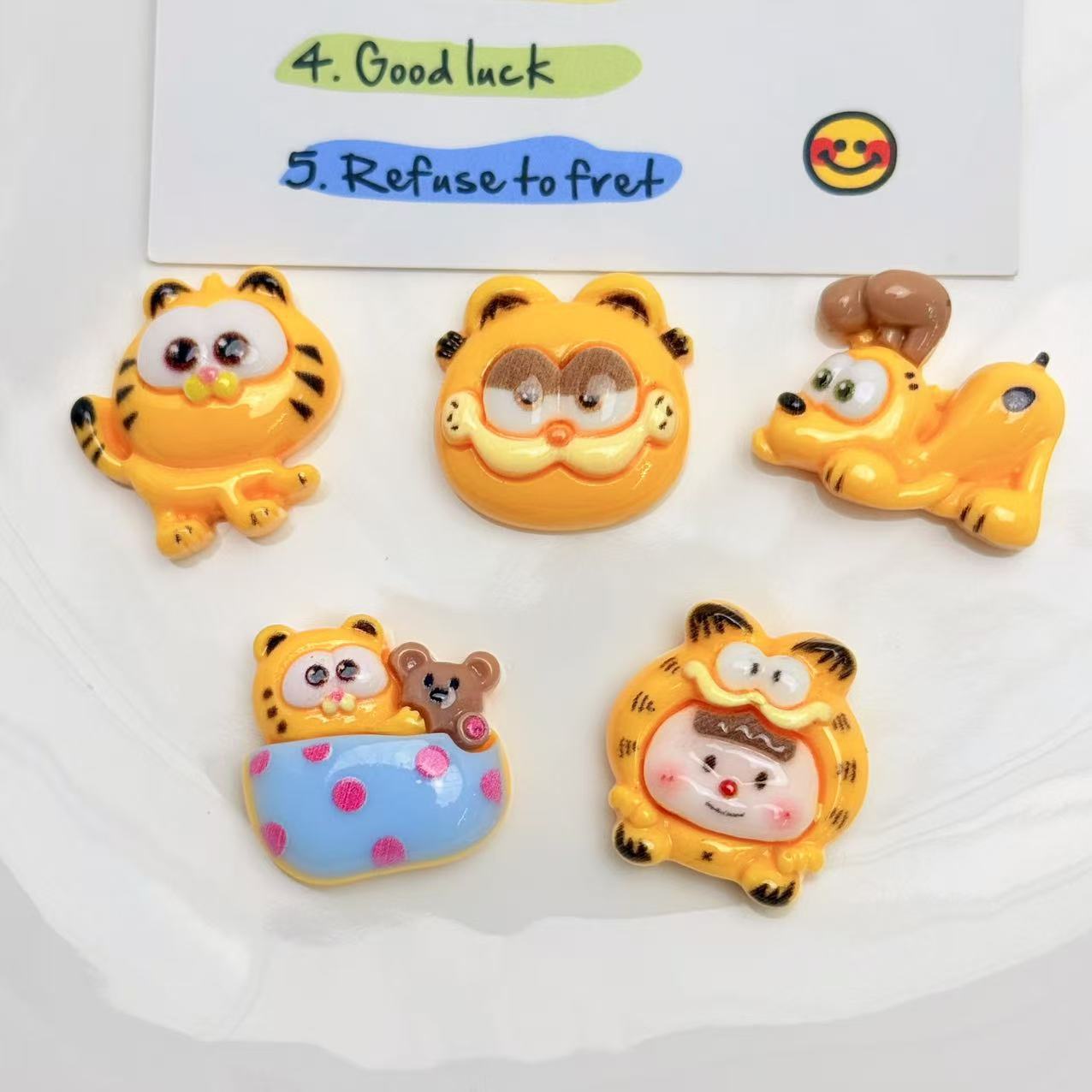 Resin Crafts Diy - 50 adet Garfield Karikatür Sevimli Figür