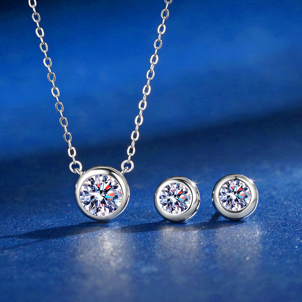 D Renk Moissanite Taşlı Küpe,  - Bezels Set Pendant incelemesi ve fiyatı