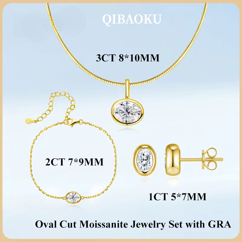 QIBAOKU Çerçeveli Oval 3 Karat - Bezels Set Pendant incelemesi ve fiyatı